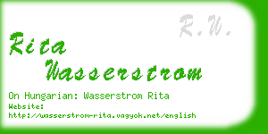 rita wasserstrom business card